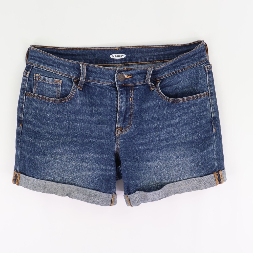 Old Navy Jean‎ Shorts Womens Sz 4 Blue Cotton Blend Denim Cuffed Stretch Pockets
